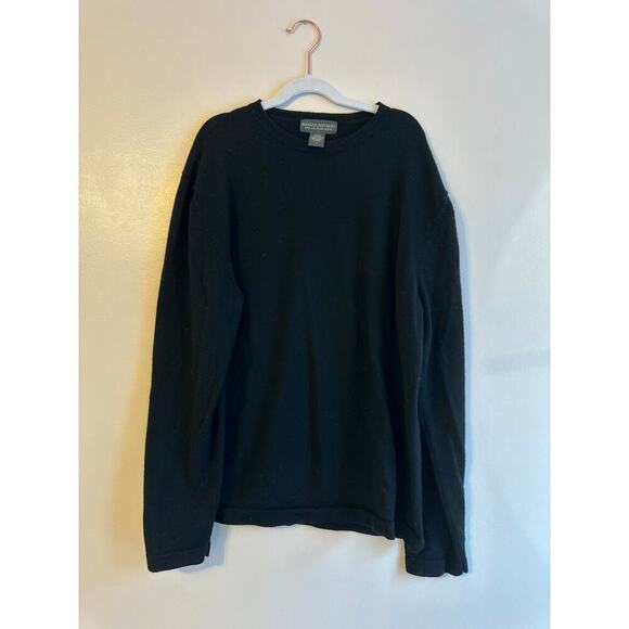 Banana Republic Men’s Extra Fine Italian Merino Wool Pullover Sweater Black L - Picture 2 of 4